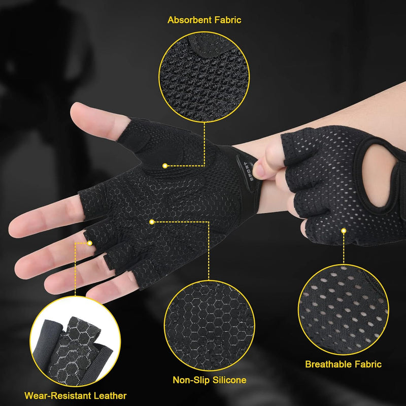 Laden Sie das Bild in Galerie -Viewer, Gymhandschoenen met antislip grip en padding
