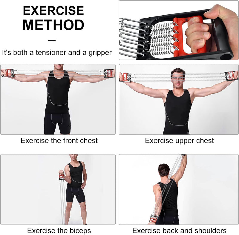 Laad afbeelding in Galerijviewer, DBREAKS Borstverlenging, borstverlenging, verstelbare borstexpander, trekkrachtverlenging, fitnesskabel, multifunctioneel, met 5 afneembare veren, voor spiertraining
