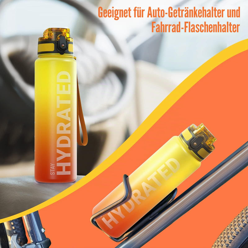 Load image into Gallery viewer, Drinkfles 750 ml BPA-vrij met tijdmarkeringen en lekvrije dop – waterfles – sportfles
