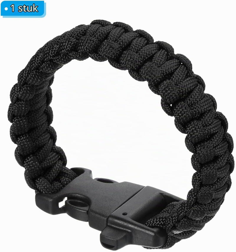 Chargez l'image dans la visionneuse de la galerie, Bracelet de survie en paracorde, 25 cm, tressé, avec boucle – bracelet outdoor – accessoires de camping
