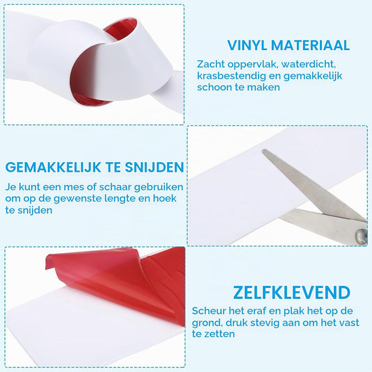 Zelfklevende vloer overgangsstrip 7,6 cm x 1 m - Vinyl laminaat afdekstrip & naadprofiel - Vloerovergangsstrip drempelprofiel