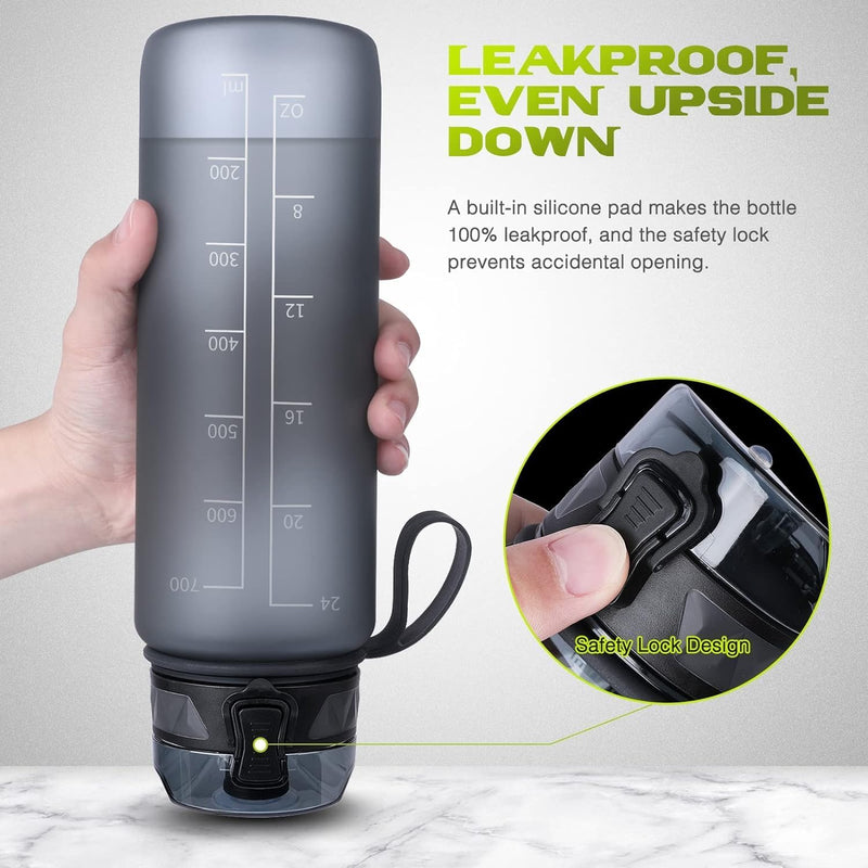 Chargez l'image dans la visionneuse de la galerie, Drinkfles 1 liter BPA-vrij met antislip grip en lekvrije sluiting – waterfles – sportfles

