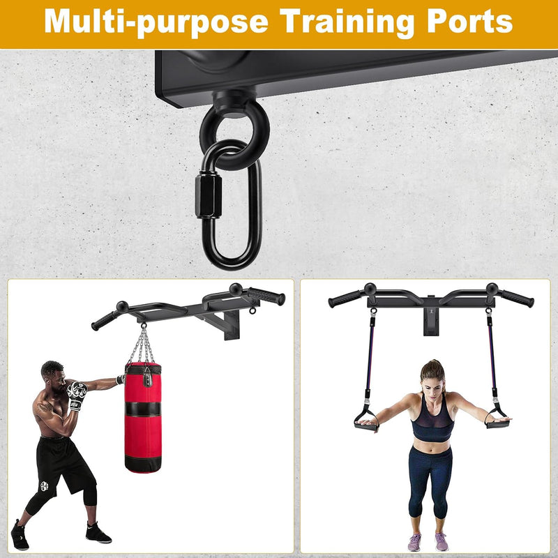 Load image into Gallery viewer, Ceiling-mounted pull-up bar with pulley system and multiple grip positions – pull-up bar – cable trainer
