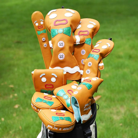 Funny golf club protective cover with Monster Cookie design for driver and fairway – golf headcover – golf gift