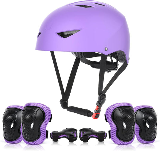 Kids Helm en Pads Set Leeftijd 5-15 Jaar Kids Skateboard Helm Kniebeschermers Elleboog Pads Pols Pads voor Roller Scooter Fietsen Schaatsen