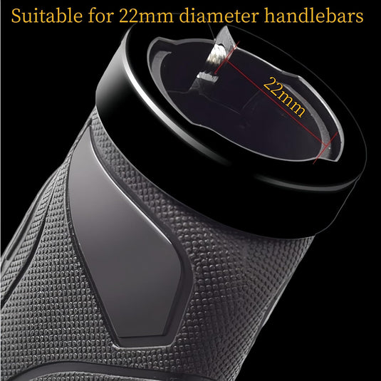 Ergonomische fietshandvatten 22 mm zwart met einddoppen