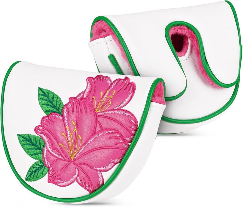 Chargez l'image dans la visionneuse de la galerie, Golf putter beschermhoes met bloemenborduurwerk en magneetsluiting voor hamerputters – mallet headcover – golfuitrusting
