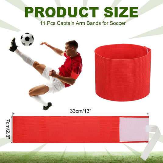 Aanvoerdersbanden 11 stuks verstelbaar 33 x 7 cm – captain armbanden – voetbal accessoires