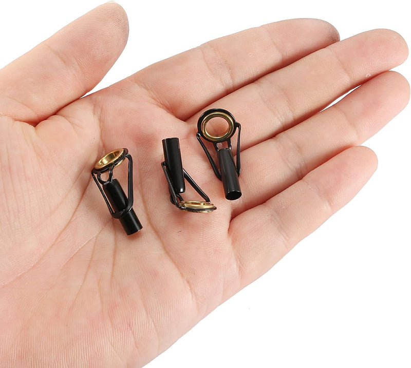 Laad afbeelding in Galerijviewer, Hengel topogen 3 stuks 1 mm van roestvrij staal zwart-goud – hengeltop reparatieset – visaccessoires
