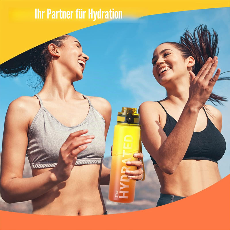 Load image into Gallery viewer, Drinkfles 750 ml BPA-vrij met tijdmarkeringen en lekvrije dop – waterfles – sportfles
