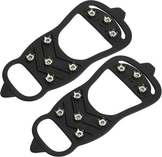 Antislip schoenspikes met 8 tanden zwart