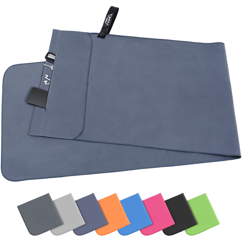 Load image into Gallery viewer, Fitnesshanddoek Microvezel 120x50 cm Sneldrogend met Ritsvak – Sporthanddoek – Reishanddoek
