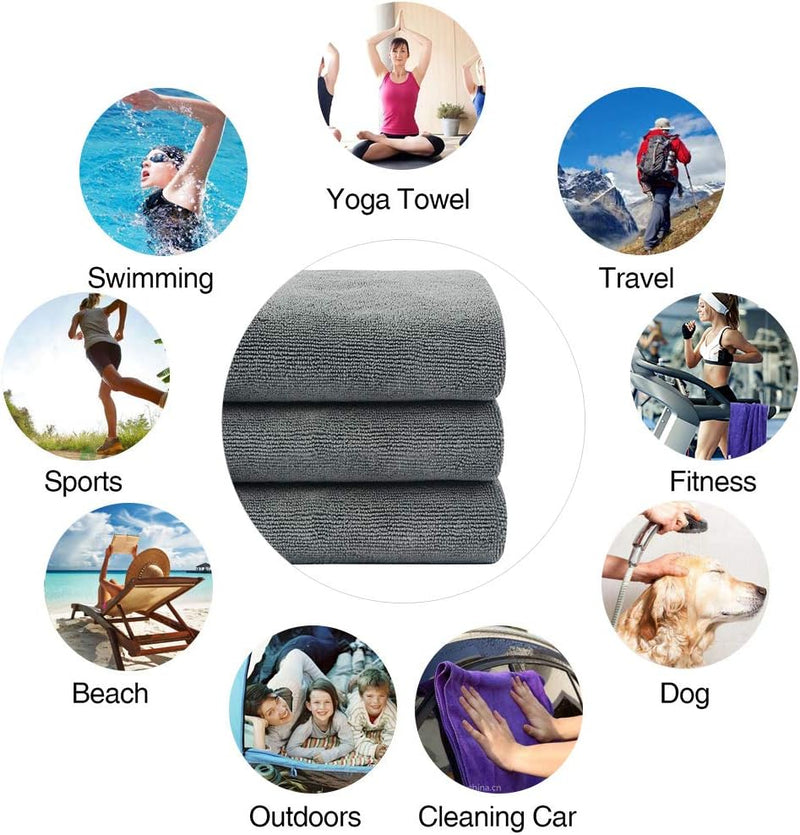 Load image into Gallery viewer, VIVOTE Microfiber Gym Towels Sports Fitness Workout Sweat Towel Super Soft and Absorbent3 Pack 16 Inch X 32 Inch
