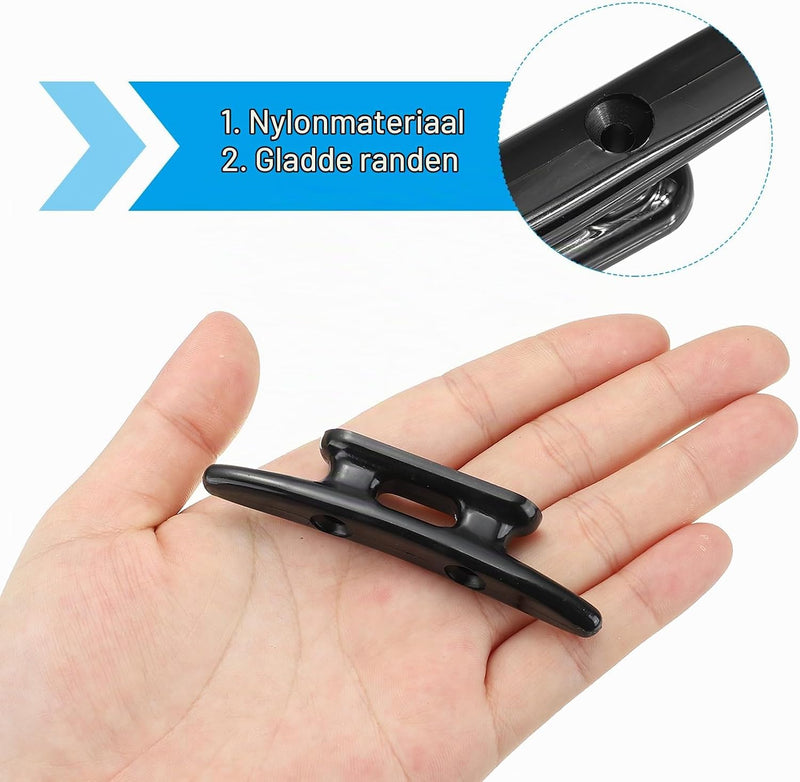 Chargez l'image dans la visionneuse de la galerie, Bootkikkers 4 stuks 75 mm van nylon zwart – touwklemmen – boot kajak accessoires

