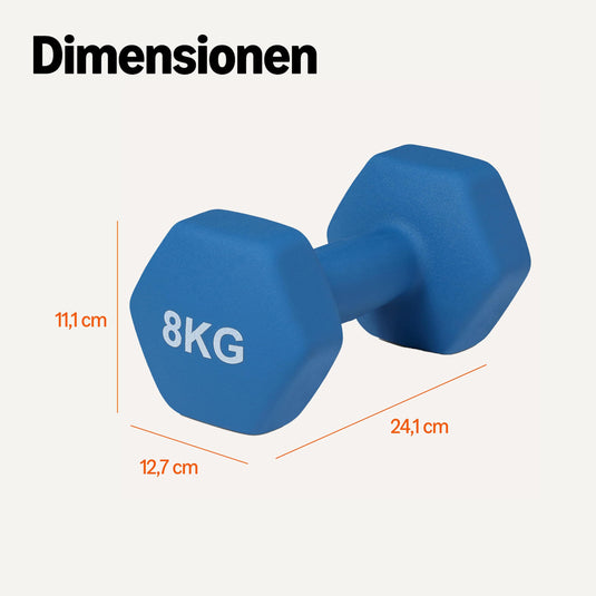 Amazon Basics Neopren Hanteln Gewichte, Hantelset, 2er-Set, 1–5kg, Sechseckig, für Krafttraining und Fitnesskurse