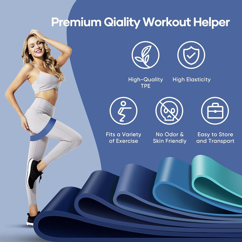 Load image into Gallery viewer, Fitness elastieken 5-delige set met verschillende weerstandsniveaus – weerstandsbanden – resistance bands
