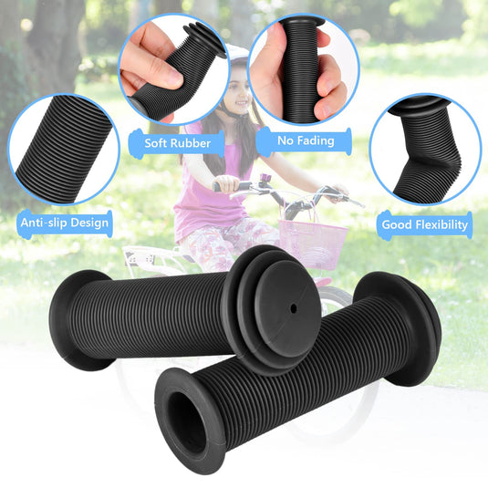 URAQT Bicycle Handlebar Grips, 1 Pair of Children's Bicycle Grips, Non-slip Children's Bicycle Grips 22mm Handlebar Grips Impact Protection, Rubber Handles for Scooters Tricycles Children's Balance