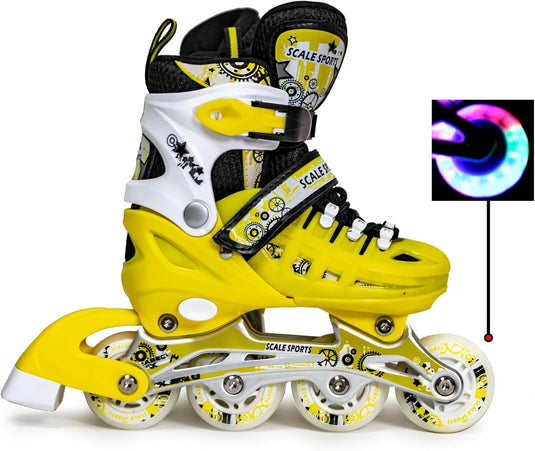 Adjustuble Rolschaatsen met oplichtende wielen voor kinderen en volwassenen - Kids Inline Roller laarzen met opbergtas voor peuters, rolschaatsen voor meisjes, jongens, professionals en