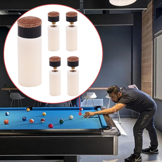 10 sets schroeftips voor zwembadkeer, vervanging van 10 mm, vervanging voor snoeppunten, harde lederen snookertips en plastic zwembadkeu stokhulzen, biljartaccessoires voor zwembad, vrije tijd