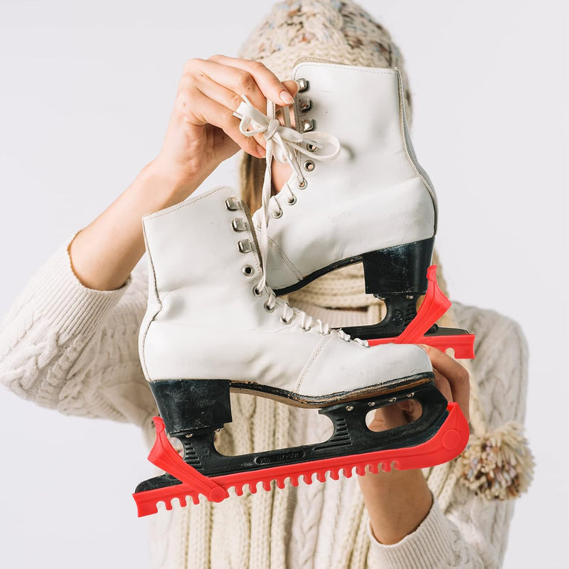Load image into Gallery viewer, Verstelbare schaatsbeschermers rood 36,5 cm – 1 paar
