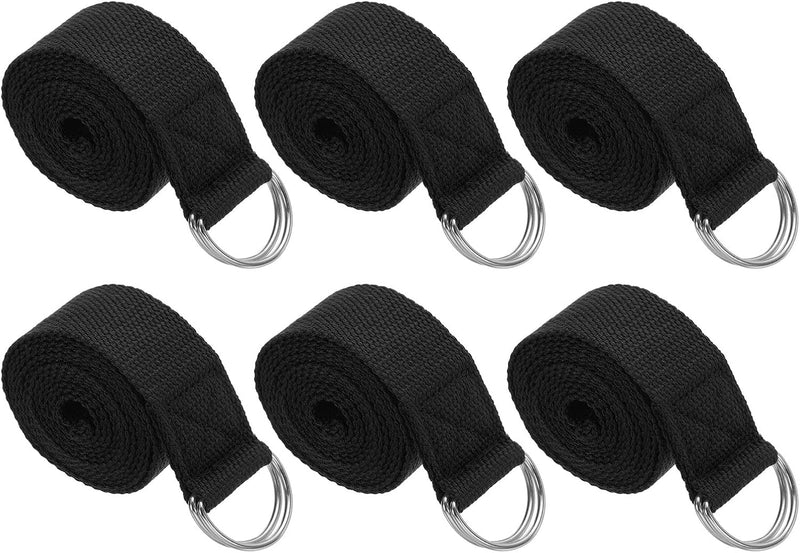Laad afbeelding in Galerijviewer, Yogariemen 6 stuks 180 x 3,8 cm van katoen met D-ring bruin – stretchbanden – yoga pilates accessoires
