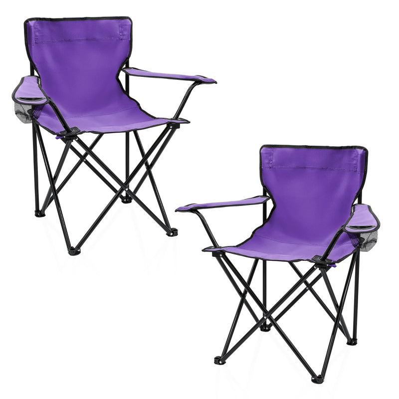 Chargez l'image dans la visionneuse de la galerie, Campingstoelen Opvouwbaar 2 Stuks met Bekerhouder tot 100 kg – Vouwstoel – Kampeerstoel
