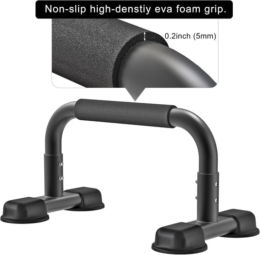 Hoge parallettes 24 cm met antislip en gevoerde handgrepen tot 300 kg – push-up bars – calisthenics