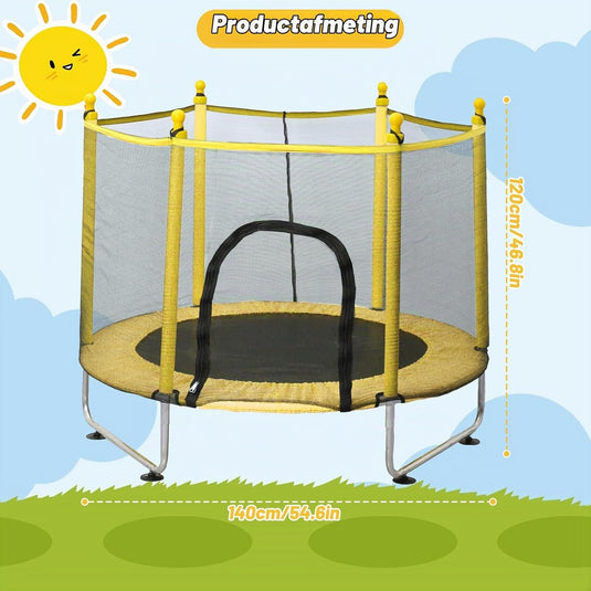 Kindertrampoline 140 cm met veiligheidsnet en basketbalmand rood – trampoline – indoor outdoor