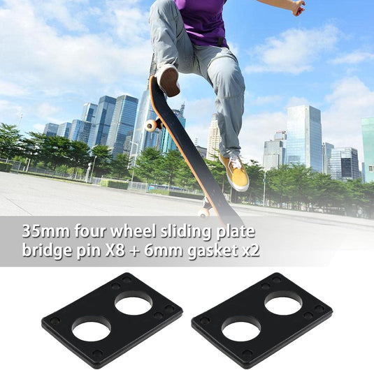 Skateboard riser pads set 6 mm zwart