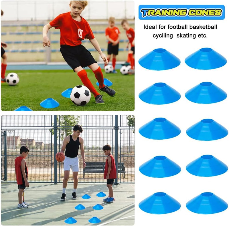 Load image into Gallery viewer, Voetbal trainingsset met 6 m coördinatieladder 10 pionnen en 6 slalompalen – agility set – voetbaltraining
