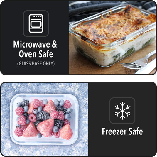 Glazen meal prep bakjes set van 5 820 ml