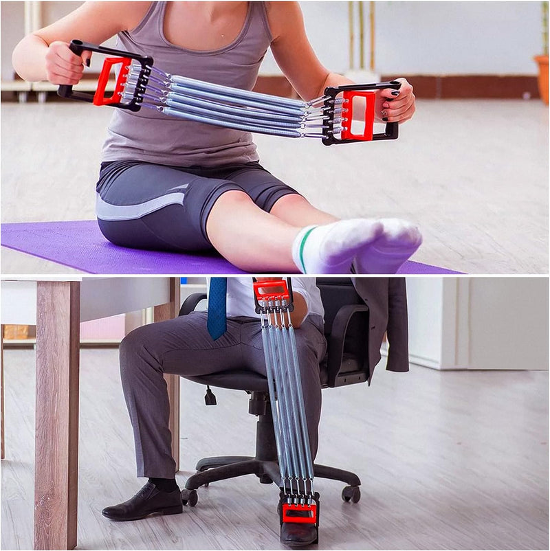 Laad afbeelding in Galerijviewer, DBREAKS Borstverlenging, borstverlenging, verstelbare borstexpander, trekkrachtverlenging, fitnesskabel, multifunctioneel, met 5 afneembare veren, voor spiertraining
