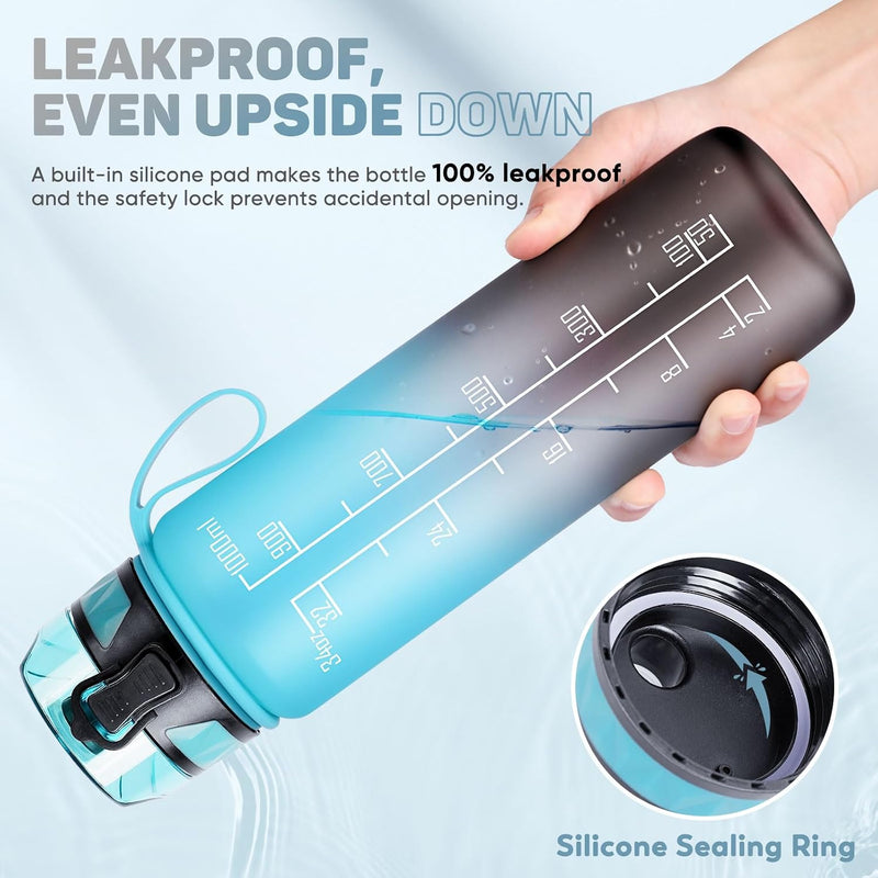 Chargez l'image dans la visionneuse de la galerie, Drinkfles 1 liter BPA-vrij met antislip grip en lekvrije sluiting – waterfles – sportfles

