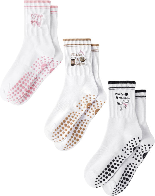 Pilates antislip sokken dames maat 36-40 met gripnoppen – yoga sokken – fitness sokken