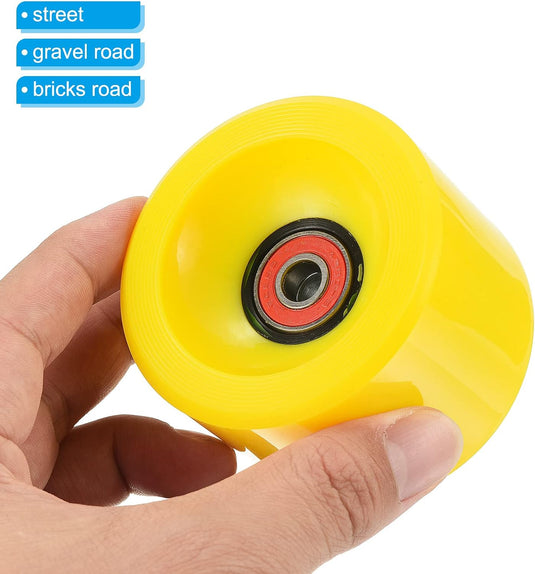 Longboard wielen 70 x 51 mm 78A met ABEC-9 lagers 4 stuks blauw – cruiser skateboard wielen