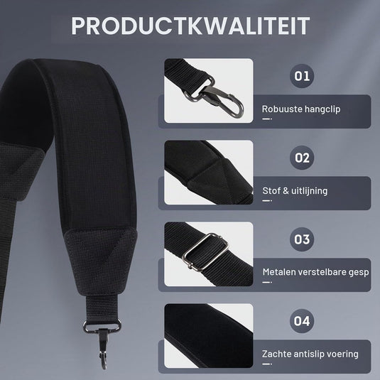 Verstelbare golftas schouderriem met gewatteerde draagband en metalen clips – draagriem – golftas accessoires