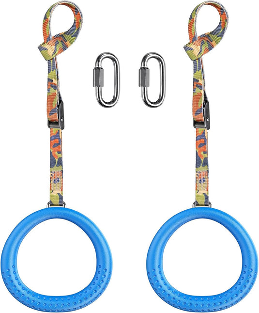 Trapeze ringen 2 stuks met karabijnhaken voor klimrek en schommel – monkey bars – speeltoestel accessoires