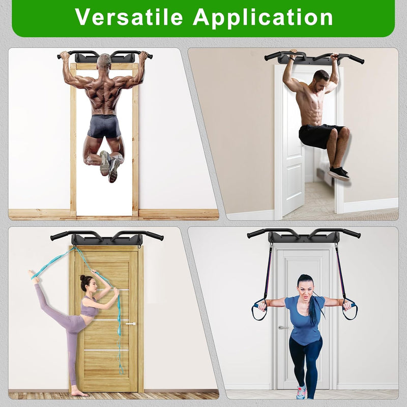 Laad afbeelding in Galerijviewer, Wandgemonteerde optrekstang met 4 gripposities en ringen tot 272 kg – pull-up bar – krachttraining
