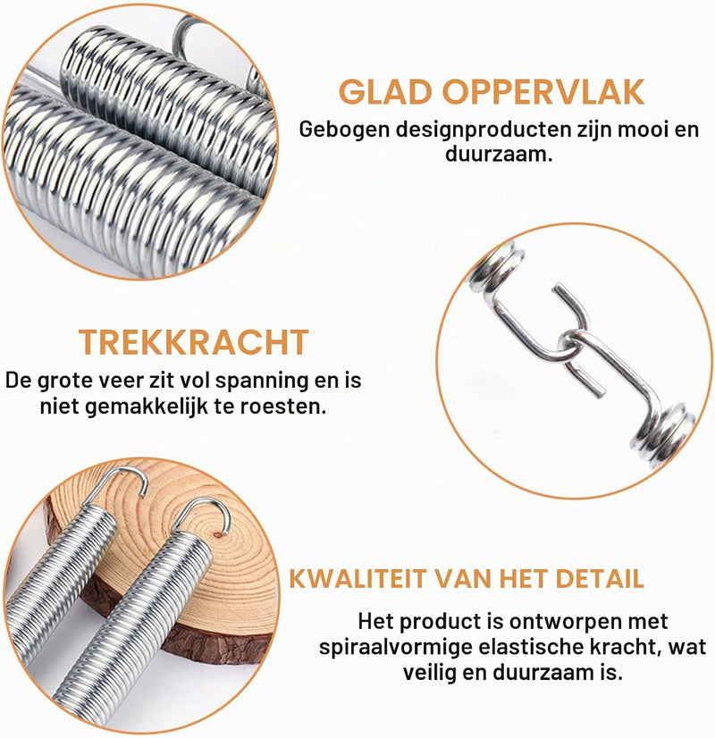 Load image into Gallery viewer, Trampolineveren 10 stuks 140 mm met veertrekker – vervangingsveren – trampoline accessoires
