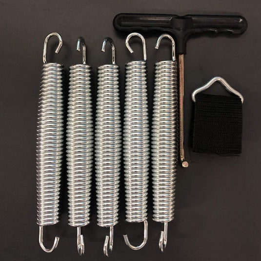 Trampolineveren 5 stuks 178 mm met veertrekker en driehoeksgesp – vervangingsveren – trampoline accessoires