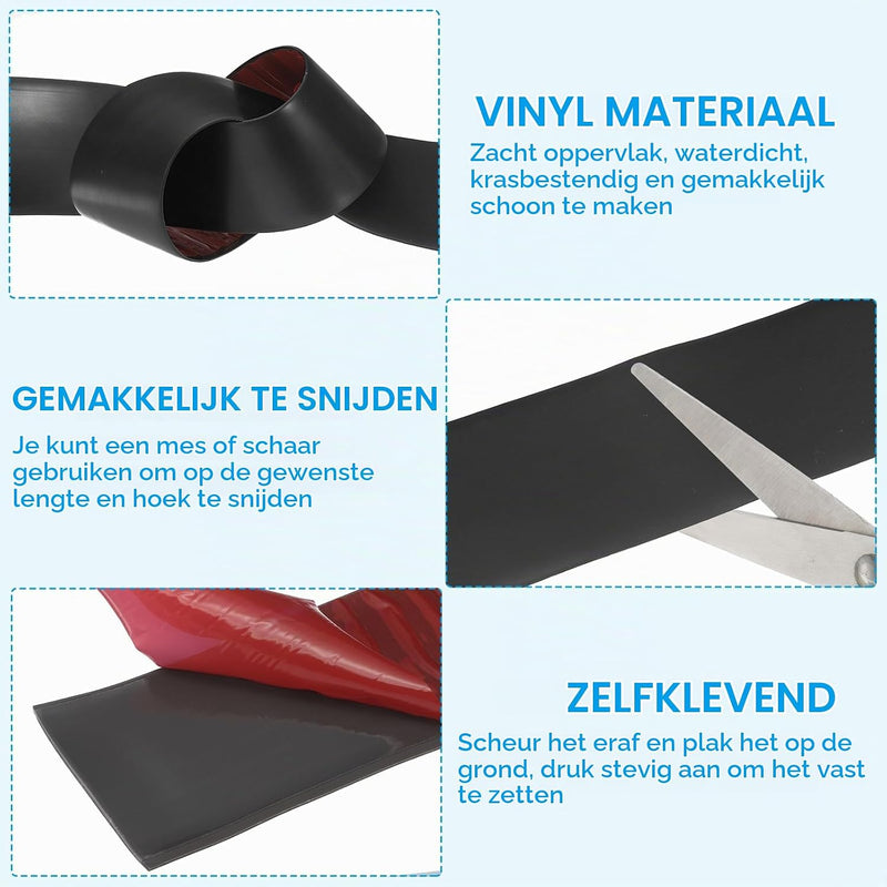 Załaduj obraz do przeglądarki galerii, Zelfklevende vloer overgangsstrip 7,6 cm x 1 m - Vinyl laminaat afdekstrip &amp; naadprofiel - Vloerovergangsstrip drempelprofiel
