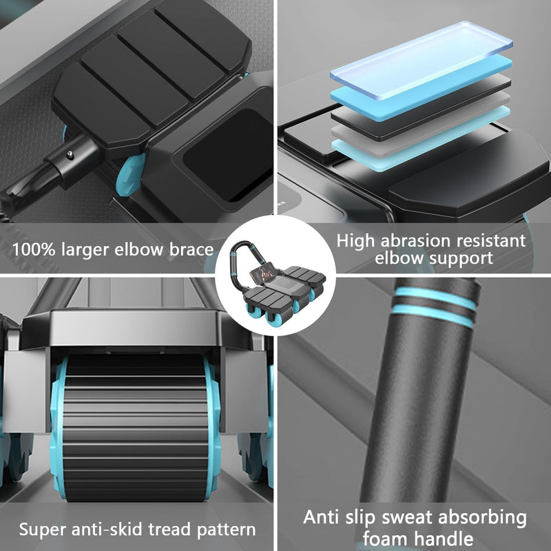 Load image into Gallery viewer, Ab roller met 6 wielen automatische rebound en display tot 150 kg – buikspiertrainer – ab wheel
