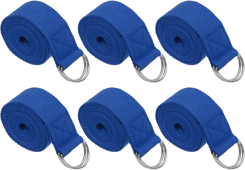 Laad afbeelding in Galerijviewer, Yogariemen 6 stuks 180 x 3,8 cm van katoen met D-ring bruin – stretchbanden – yoga pilates accessoires
