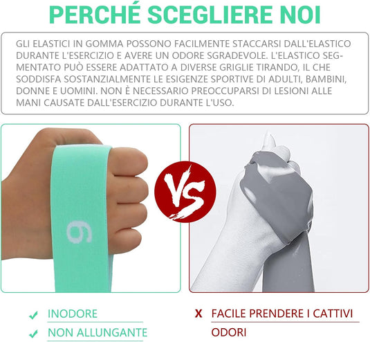 Stretchband met 9 lussen voor yoga en fitness