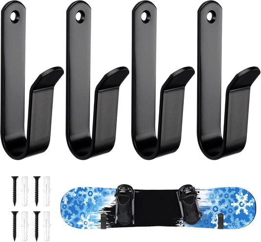 Board wandhouders 2 paar van metaal zwart tot 25 kg – skateboard snowboard longboard wandhaken