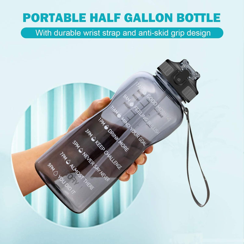 Load image into Gallery viewer, MYFOREST Water Bottle 2200 ml Large Sports Bottle 2.2 Litre, 100% Dishwasher Safe Time Marker for Motivational Hydration, BPA Free, Anti-Fall, Flip Up Nozzle
