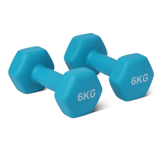 Amazon Basics Neopren Hanteln Gewichte, Hantelset, 2er-Set, 1–5kg, Sechseckig, für Krafttraining und Fitnesskurse