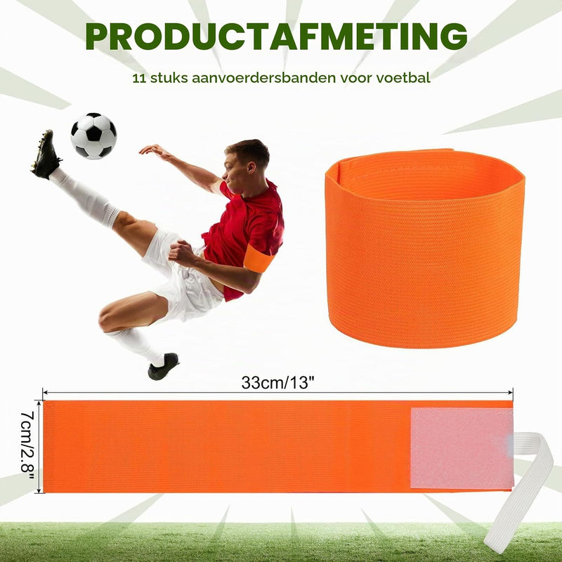 Chargez l'image dans la visionneuse de la galerie, Aanvoerdersbanden 11 stuks verstelbaar 33 x 7 cm – captain armbanden – voetbal accessoires
