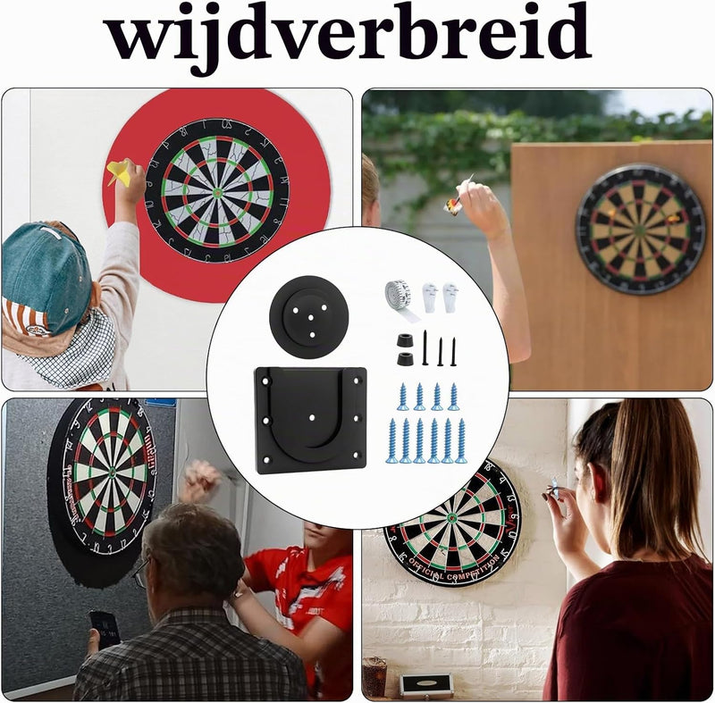 Laad afbeelding in Galerijviewer, Dartbord wandhouder van stevig kunststof met U-vormige bevestiging en 2 montagepennen – dartophanging – dartbordaccessoires
