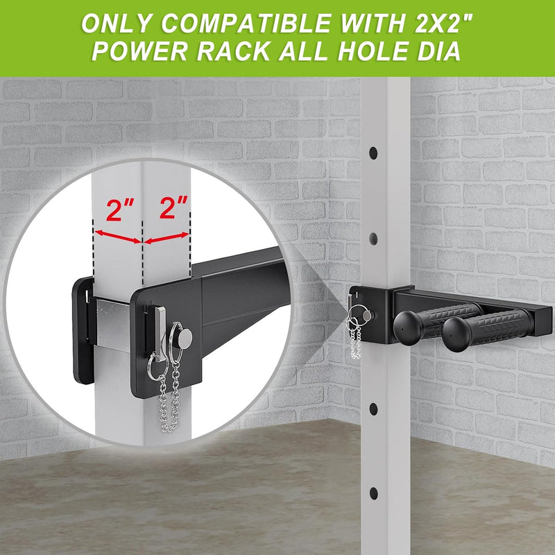 Laden Sie das Bild in Galerie -Viewer, Dip Bar Attachment voor 5 x 5 cm Power Rack, antislip brede en smalle handgrepen, 226 kg capaciteit, squat rack bevestiging voor dips, inverted rows, push-ups
